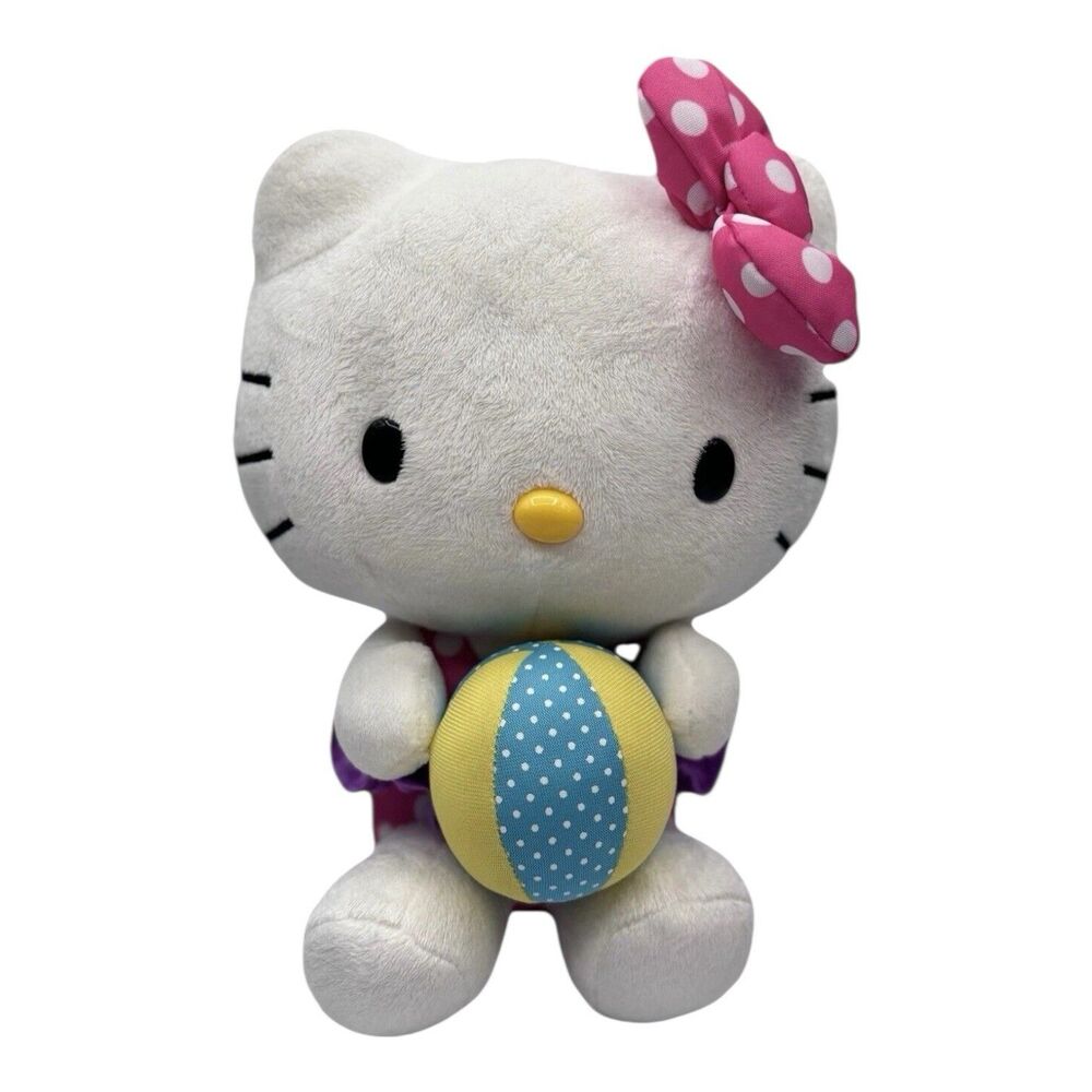 Hello Kitty Beach Day Plush Special Edition RARE 2015 Sanrio Stuffed Animal